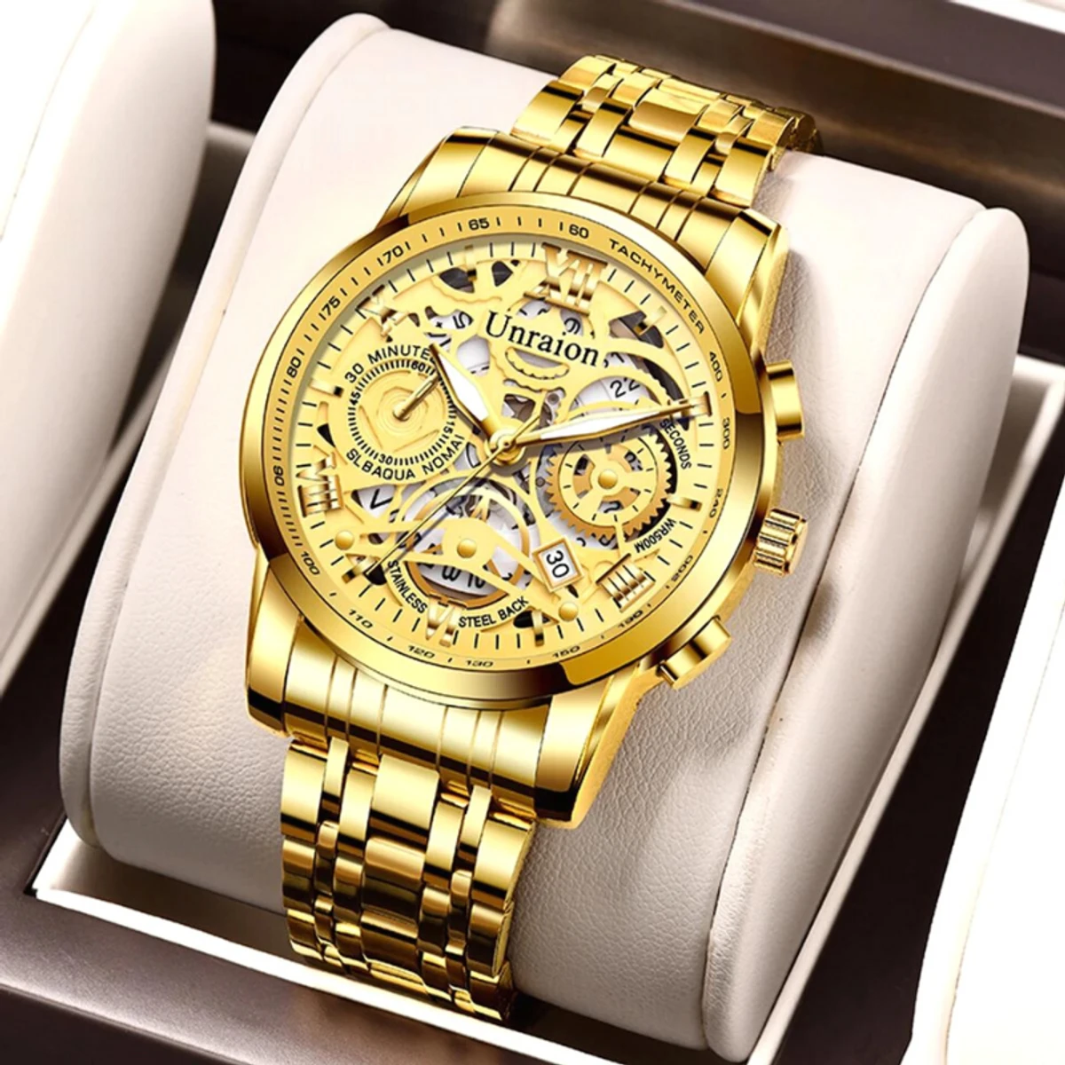 UNRAION STAINLESS STEEL MEN'S QUARTZ WATCHES