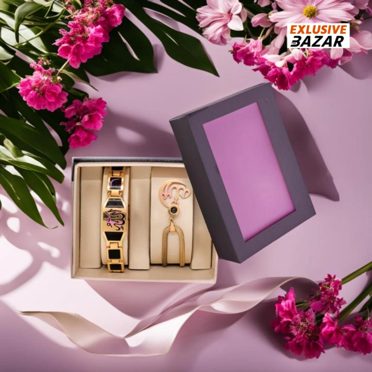 কম্বো প্যাকেজ - প্রিমিয়াম আল্লাহু ব্রেসলেট ও আল্লাহ্ বরকত লকেট