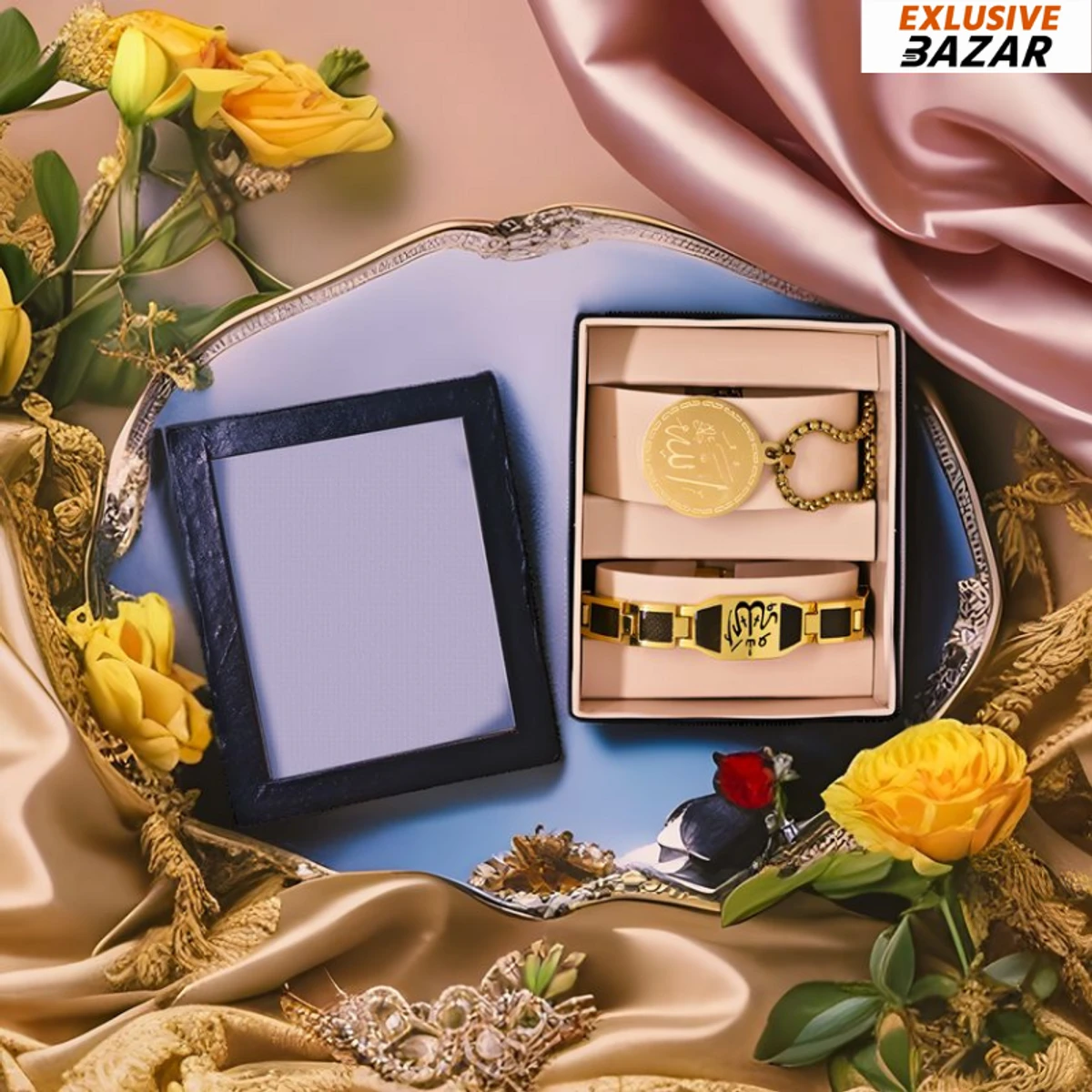 কম্বো প্যাকেজ - প্রিমিয়াম আল্লাহু ব্রেসলেট ও আয়াতুল কুরসি লকেট