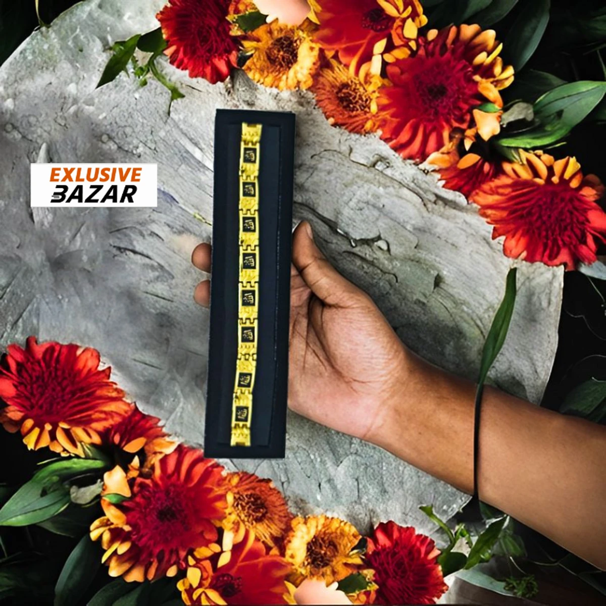 প্রিমিয়াম মাল্টিপল আল্লাহু ব্রেসলেট (গোল্ডেন কালার)