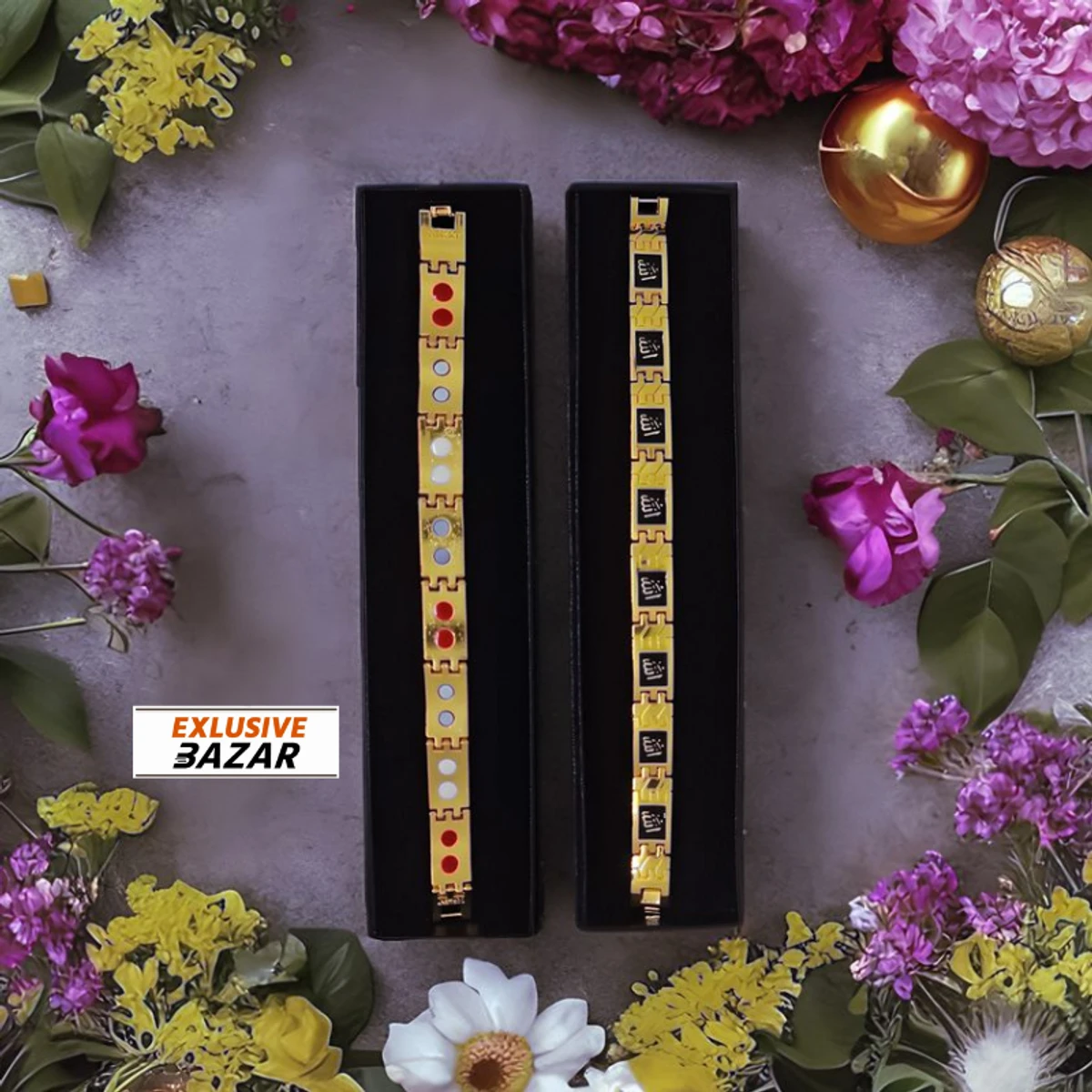 প্রিমিয়াম মাল্টিপল আল্লাহু ব্রেসলেট (গোল্ডেন কালার)